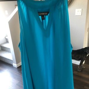 Express sleeveless blue blouse